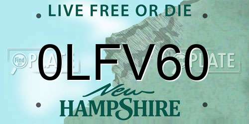 0LFV60 New Hampshire License Plate