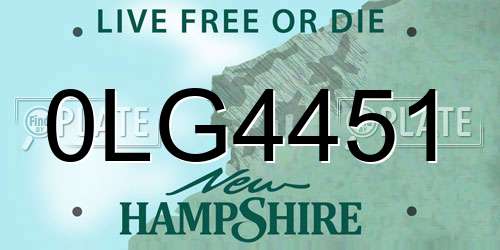 0LG4451 New Hampshire License Plate