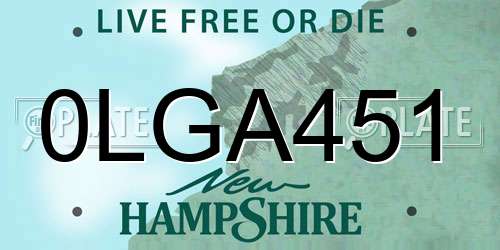 0LGA451 New Hampshire License Plate