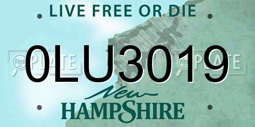 0LU3019 New Hampshire License Plate