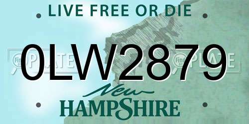 0LW2879 New Hampshire License Plate