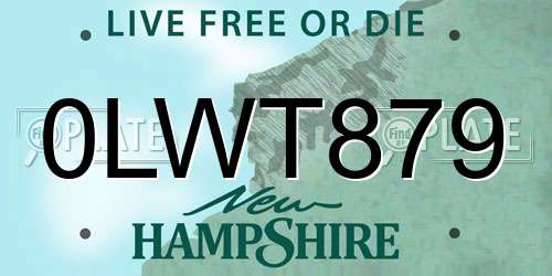 0LWT879 New Hampshire License Plate