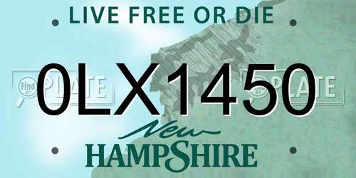 0LX1450 New Hampshire License Plate