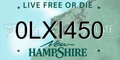 0LXI450 New Hampshire License Plate