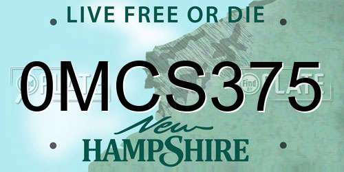 0MCS375 New Hampshire License Plate
