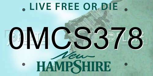 0MCS378 New Hampshire License Plate