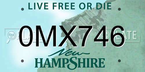 0MX746 New Hampshire License Plate