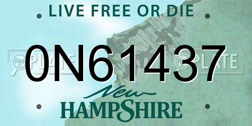 0N61437 New Hampshire License Plate