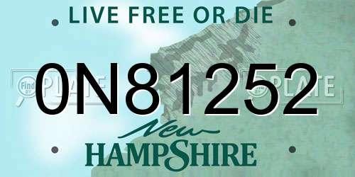 0N81252 New Hampshire License Plate