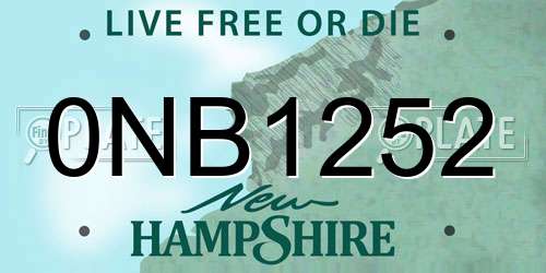 0NB1252 New Hampshire License Plate