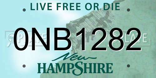 0NB1282 New Hampshire License Plate