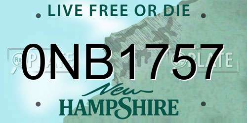 0NB1757 New Hampshire License Plate