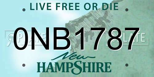 0NB1787 New Hampshire License Plate