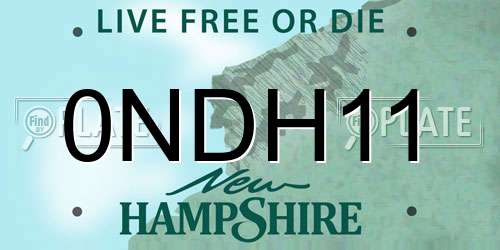 0NDH11 New Hampshire License Plate