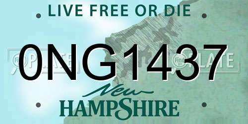 0NG1437 New Hampshire License Plate