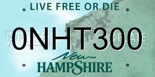 0NHT300 New Hampshire License Plate