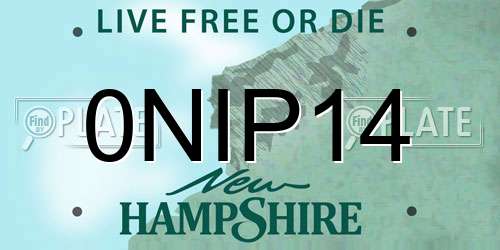 0NIP14 New Hampshire License Plate