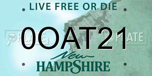 0OAT21 New Hampshire License Plate