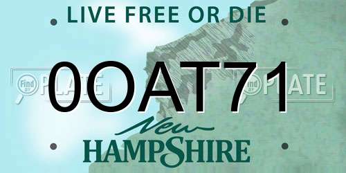 0OAT71 New Hampshire License Plate