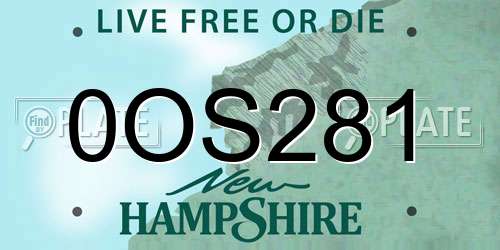 0OS281 New Hampshire License Plate
