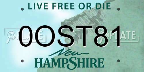 0OST81 New Hampshire License Plate