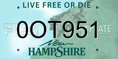 0OT951 New Hampshire License Plate