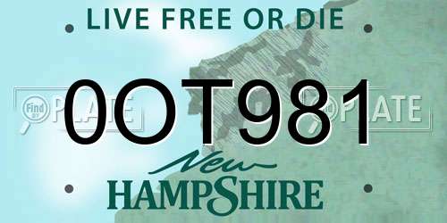 0OT981 New Hampshire License Plate