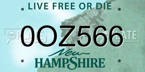 0OZ566 New Hampshire License Plate