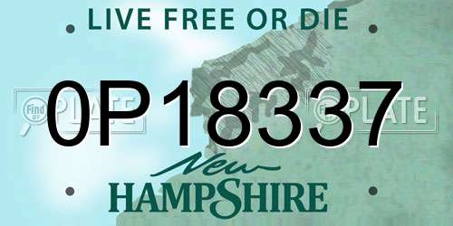 0P18337 New Hampshire License Plate