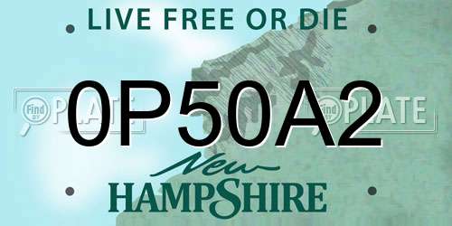 0P50A2 New Hampshire License Plate