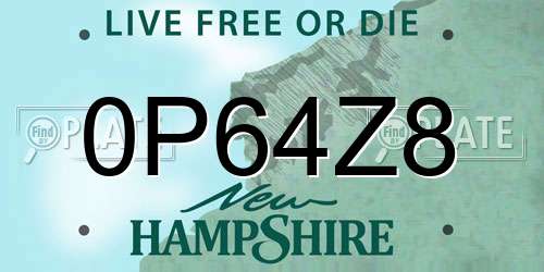 0P64Z8 New Hampshire License Plate