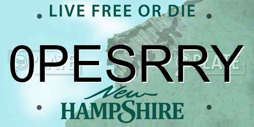 0PESRRY New Hampshire License Plate