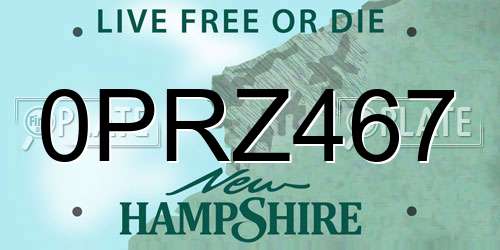 0PRZ467 New Hampshire License Plate