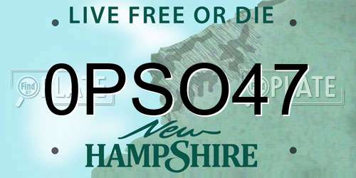 0PSO47 New Hampshire License Plate