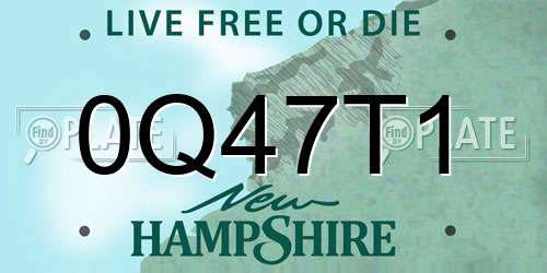 0Q47T1 New Hampshire License Plate