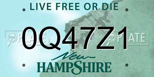 0Q47Z1 New Hampshire License Plate