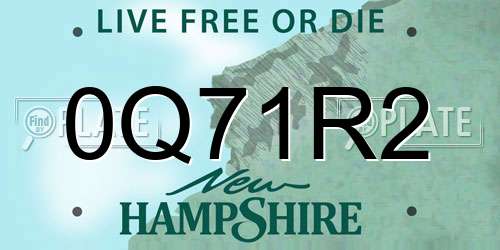 0Q71R2 New Hampshire License Plate