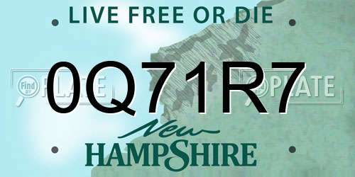 0Q71R7 New Hampshire License Plate