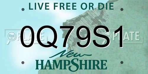 0Q79S1 New Hampshire License Plate
