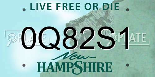 0Q82S1 New Hampshire License Plate