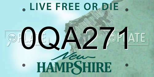 0QA271 New Hampshire License Plate