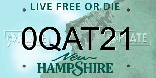 0QAT21 New Hampshire License Plate