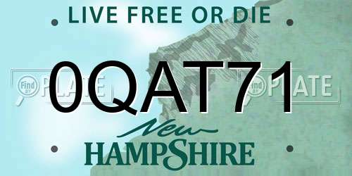 0QAT71 New Hampshire License Plate