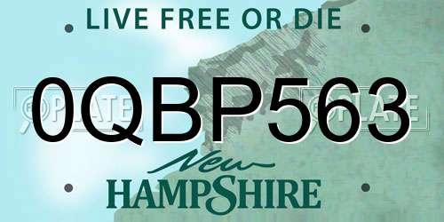 0QBP563 New Hampshire License Plate