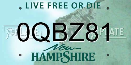 0QBZ81 New Hampshire License Plate
