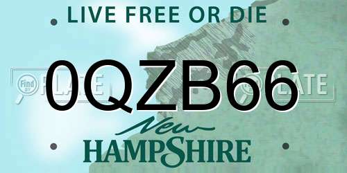 0QZB66 New Hampshire License Plate