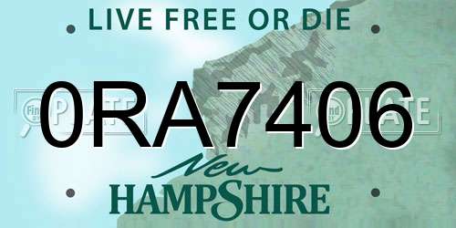 0RA7406 New Hampshire License Plate