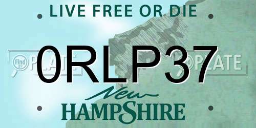 0RLP37 New Hampshire License Plate