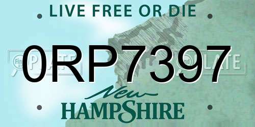 0RP7397 New Hampshire License Plate