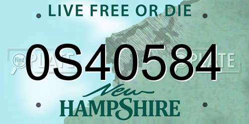0S40584 New Hampshire License Plate